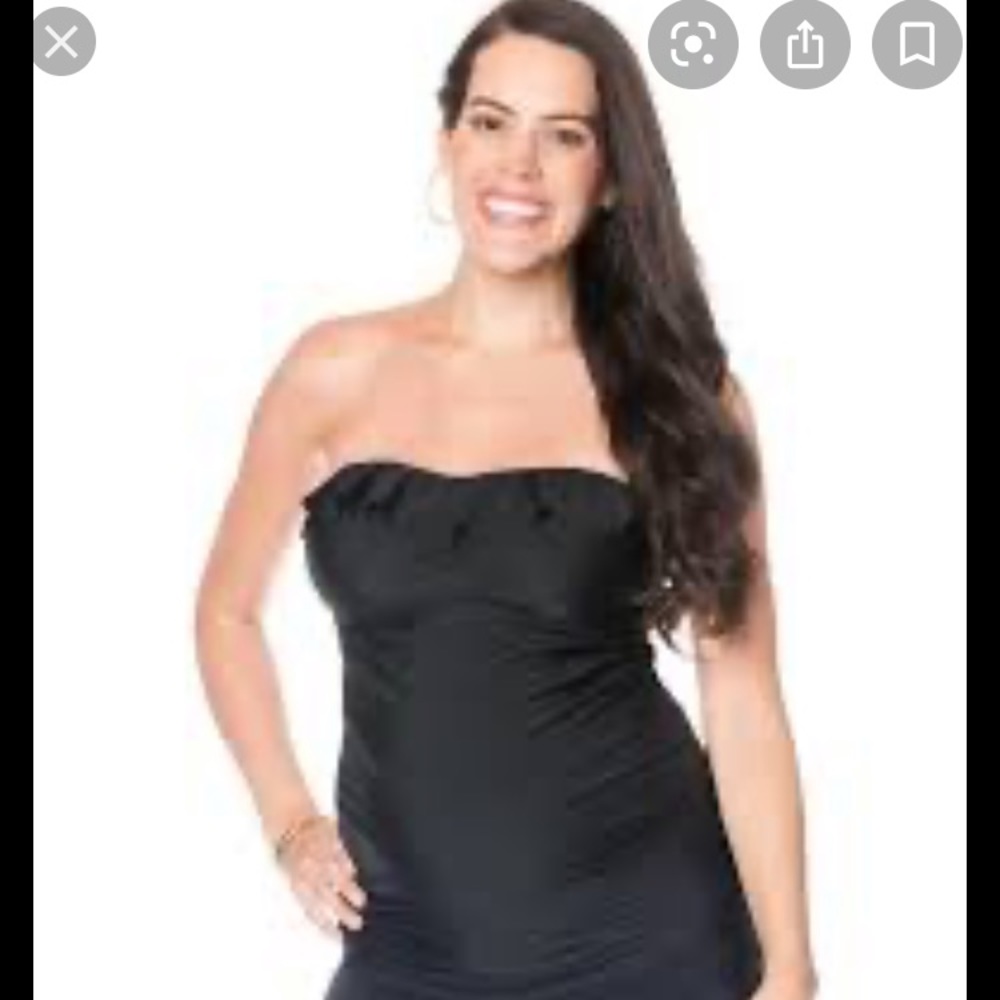 Motherhood maternity black tankini swim top
